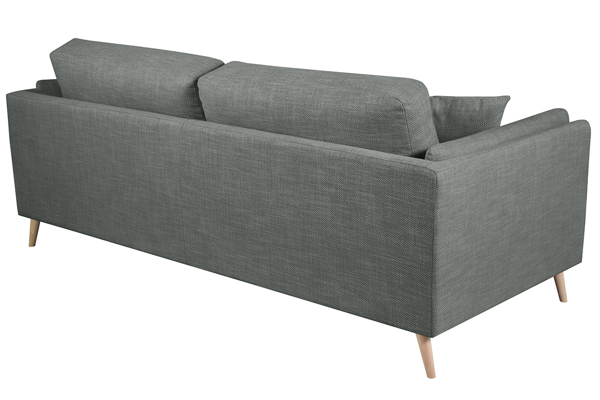 Design-Sofa VOGUE drei Sitze mit anthrazitgrauem Stoff