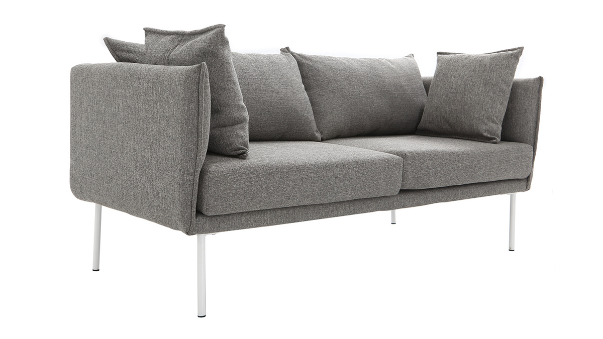 Design-Sofa zeitgenssisch 3 Pltze Hellgrau MATHIS