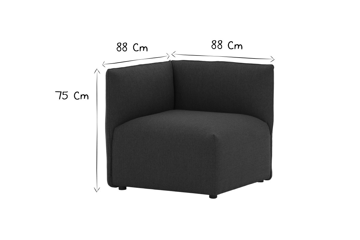Design-Sofaecke Stoff Gletscherblau MODULO