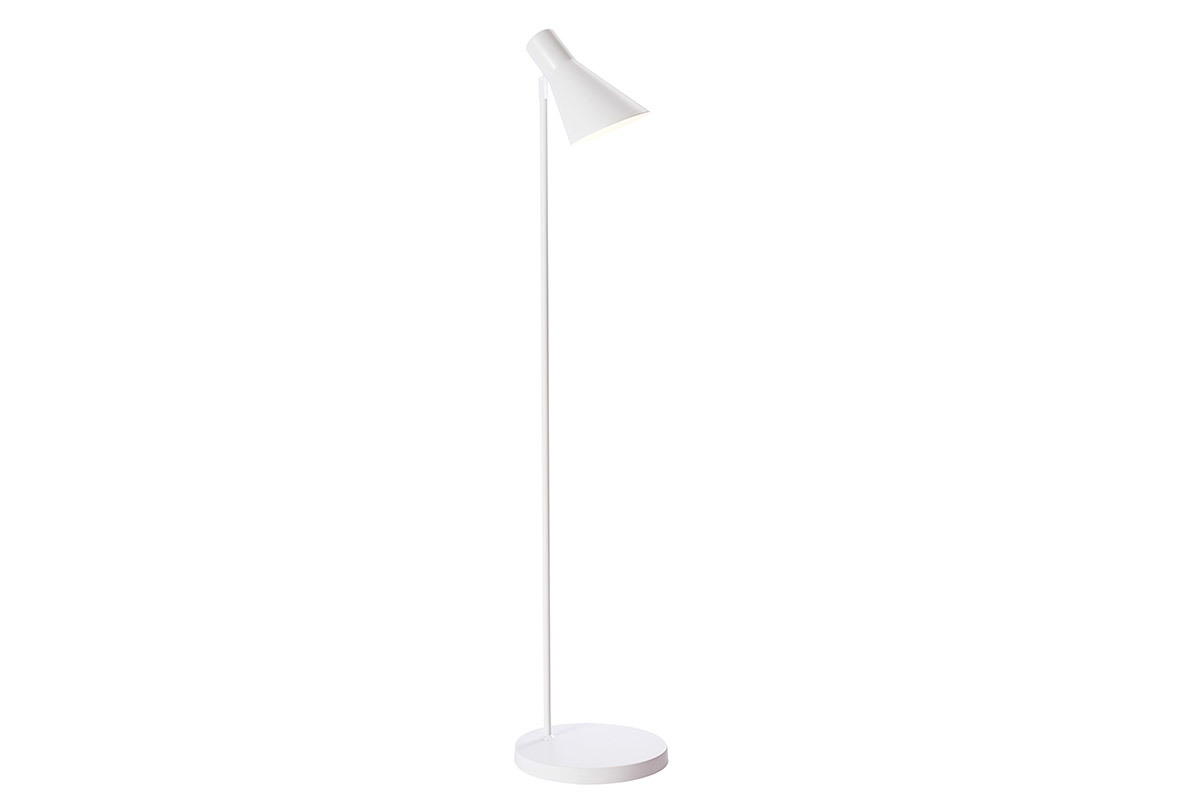 Design-Stehlampe AMPLO aus weiem Metall