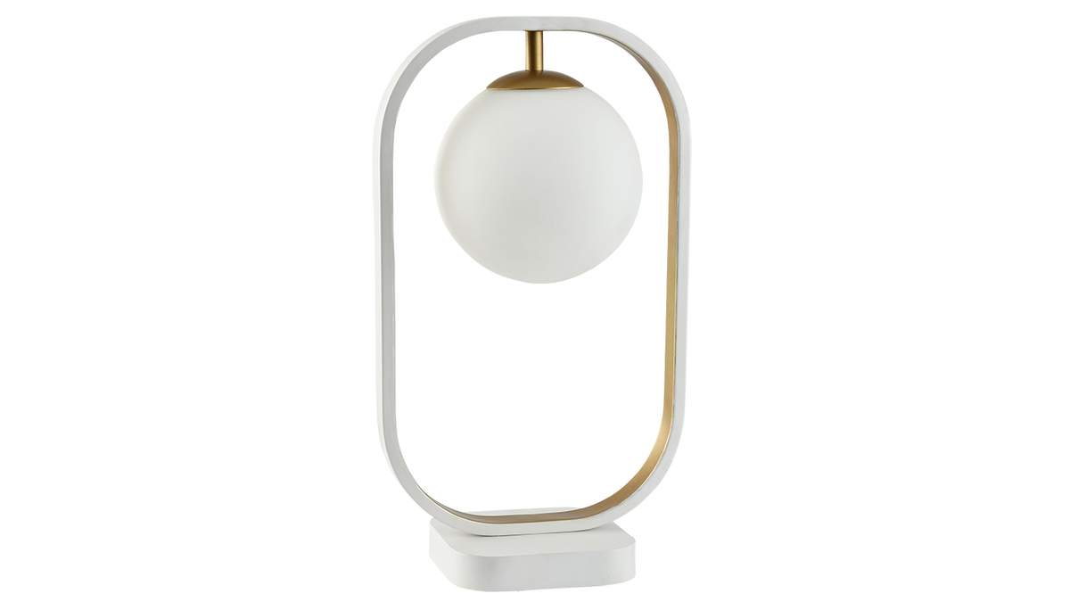Design-Stehlampe Glas und Metall goldfarben AVOLO
