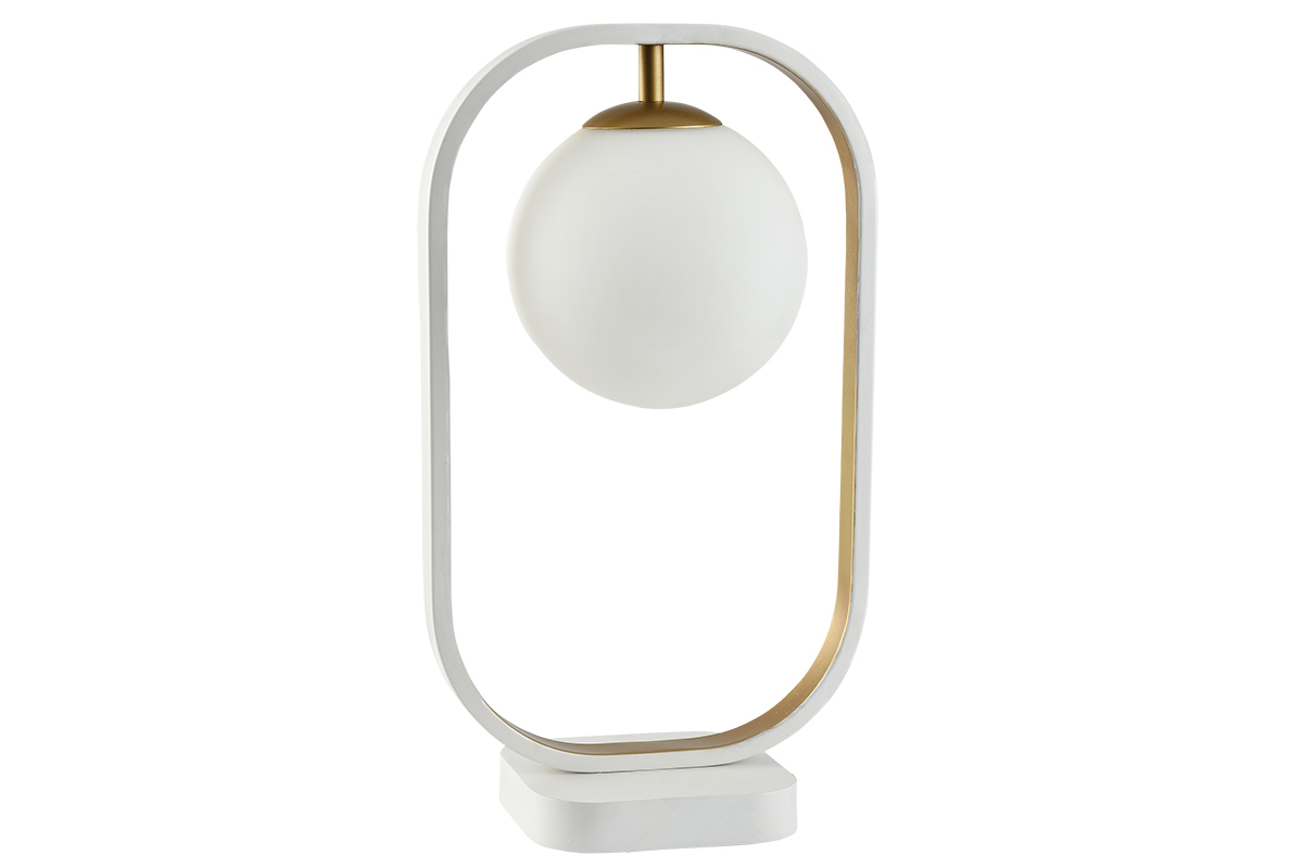 Design-Stehlampe Glas und Metall goldfarben AVOLO