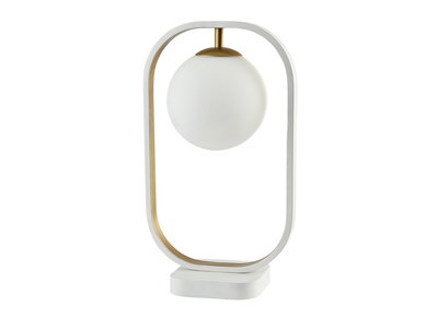 Design-Stehlampe Glas und Metall goldfarben AVOLO