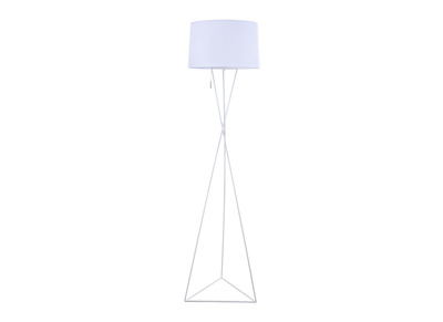 Design-Stehlampe mit Lampenfuß aus Metall und Lampenschirm aus weißem Stoff GAUDI - Design-Stehlampe mit Lampenfuß aus Metall und Lampenschirm aus weißem Stoff GAUDI