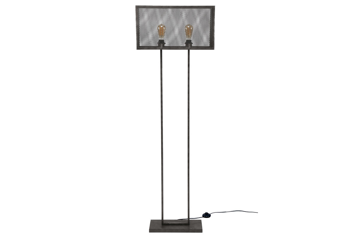 Design-Stehleuchte aus Metall Vintage perforiert 2 Lampen GITTER