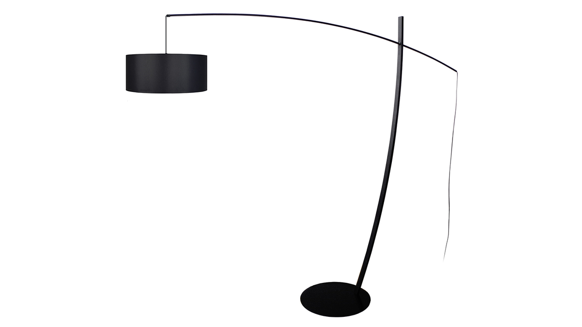 Design-Stehleuchte Bogenlampe Stahl Schwarz ESCAPE