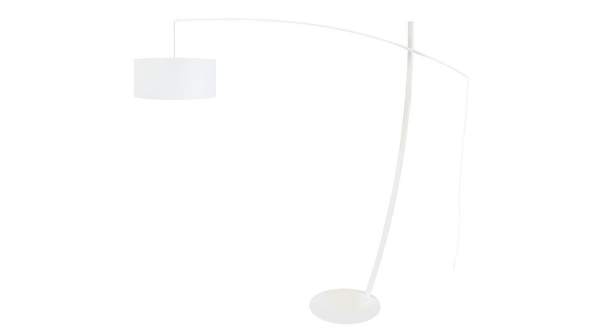 Design-Stehleuchte Bogenlampe Stahl Weiß ESCAPE