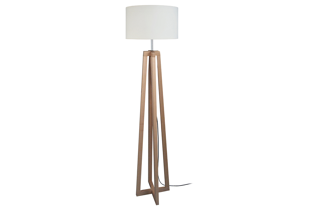 Design-Stehleuchte gekreuzte Fe Holz MANON