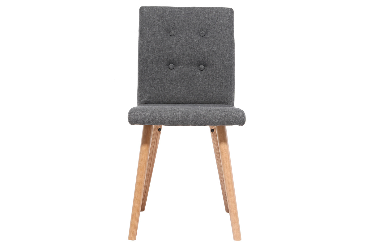 Design-Stuhl Anthrazitgrau und Eiche 2er-Set HORTA