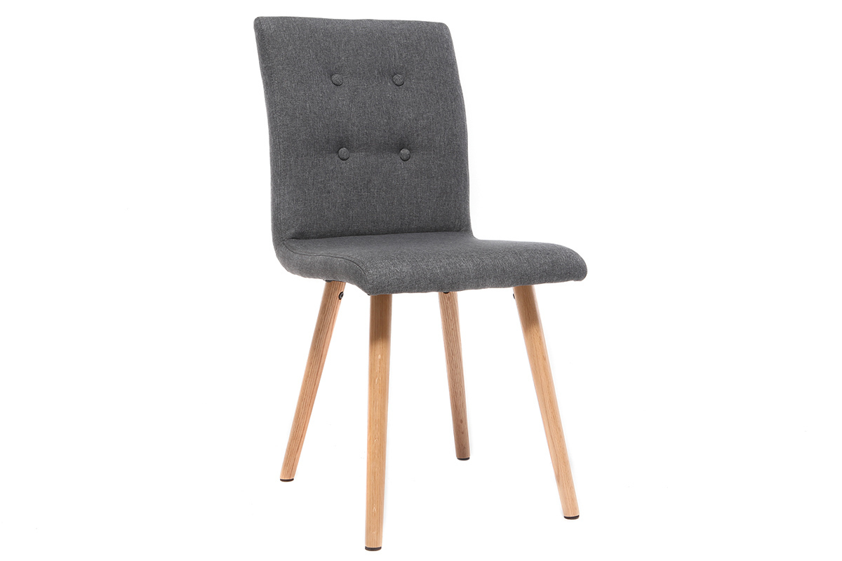 Design-Stuhl Anthrazitgrau und Eiche 2er-Set HORTA