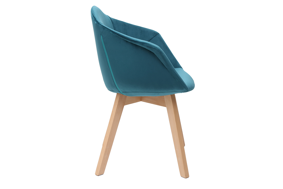 Design-Stuhl aus benzinblauem Samt TAYA