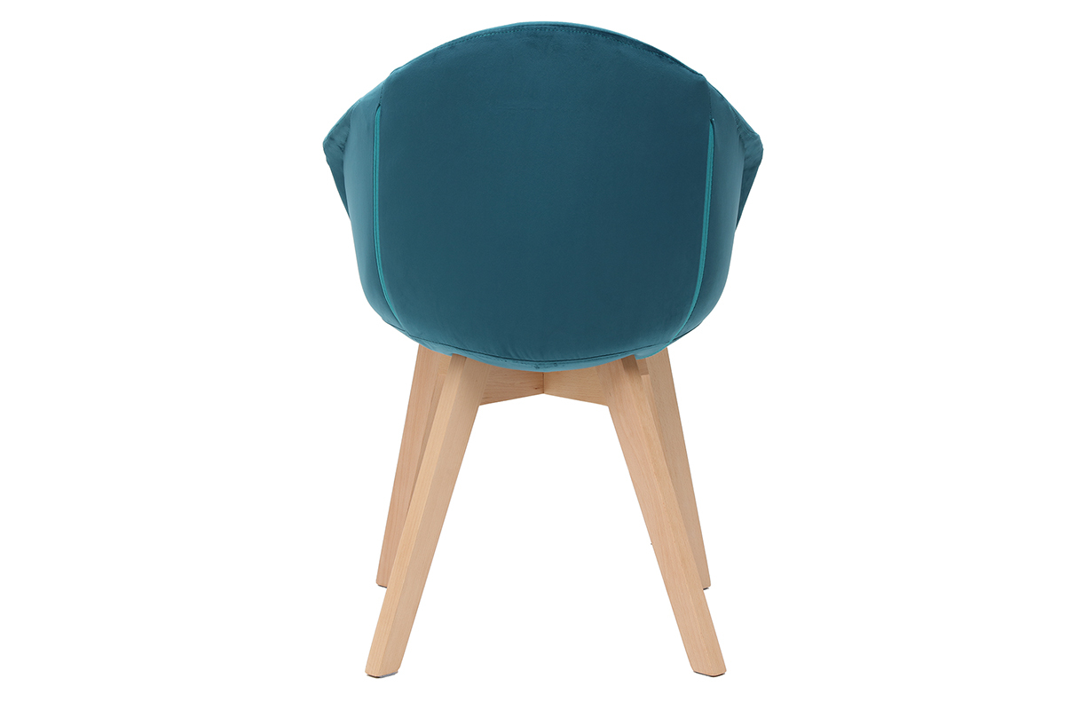 Design-Stuhl aus benzinblauem Samt TAYA
