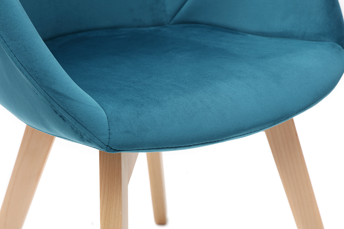 Design-Stuhl aus benzinblauem Samt TAYA