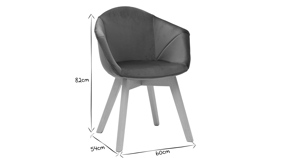 Design-Stuhl aus benzinblauem Samt TAYA
