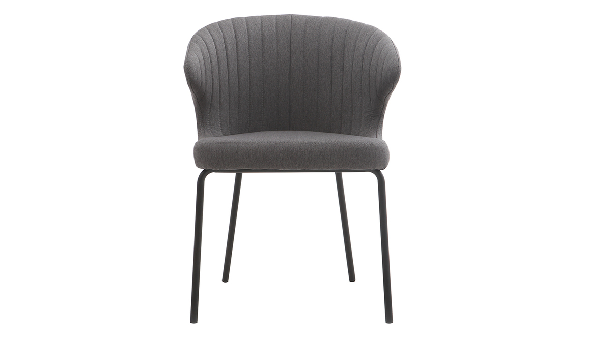 Design-Stuhl aus dunkelgrauem Stoff REQUIEM