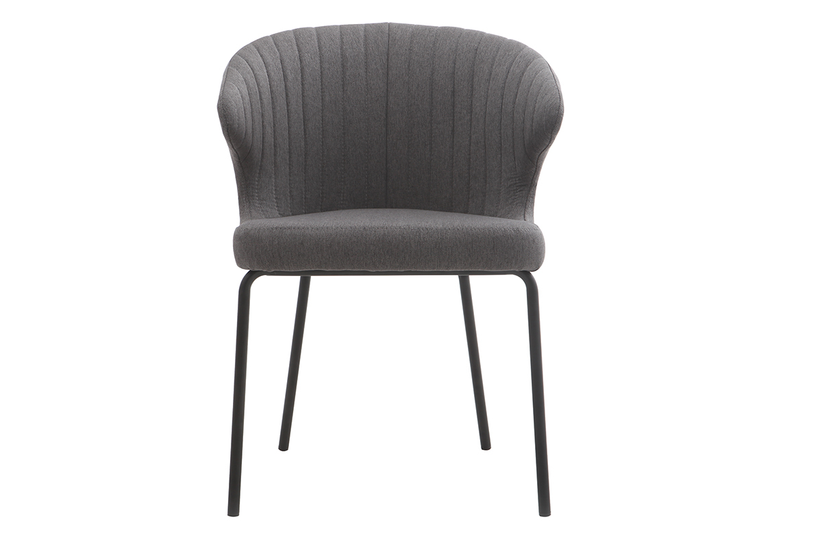 Design-Stuhl aus dunkelgrauem Stoff REQUIEM