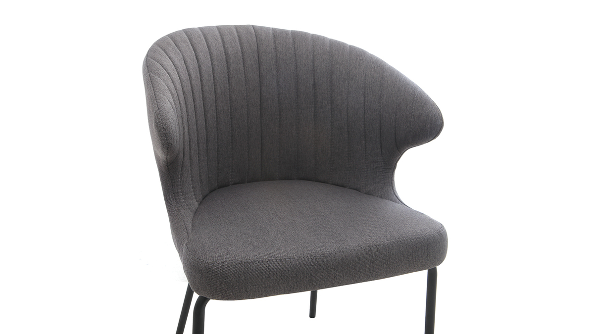 Design-Stuhl aus dunkelgrauem Stoff REQUIEM