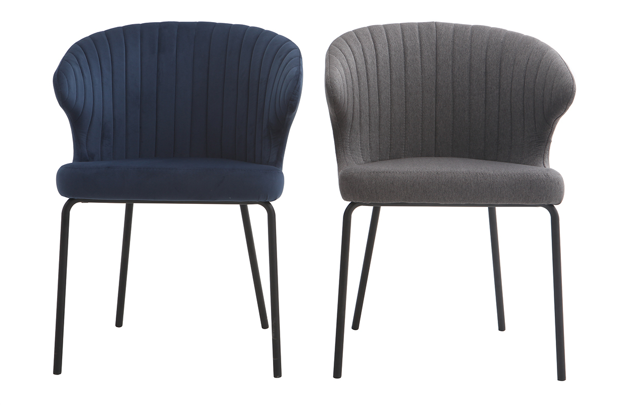 Design-Stuhl aus dunkelgrauem Stoff REQUIEM