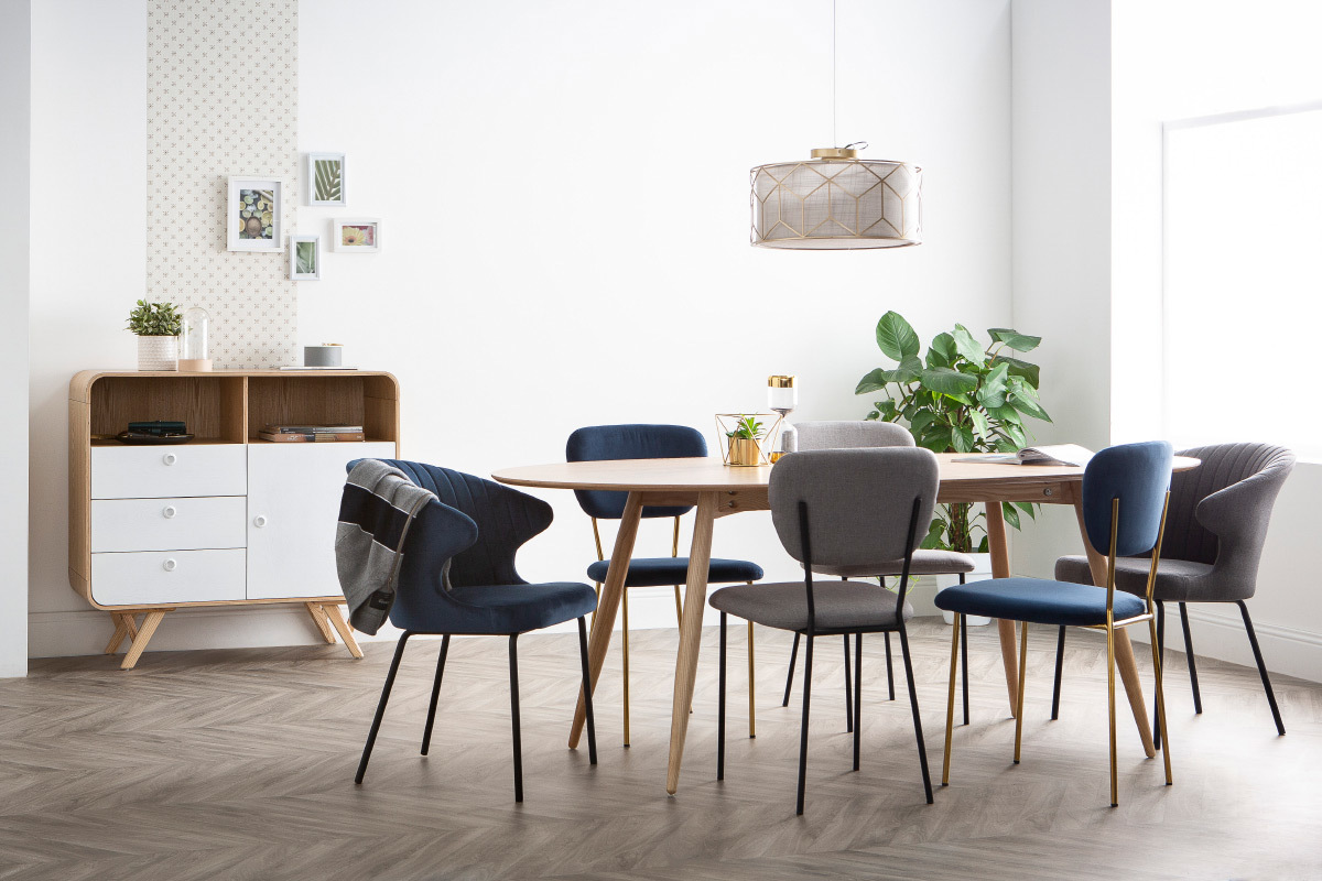 Design-Stuhl aus dunkelgrauem Stoff REQUIEM