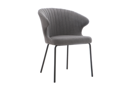 Design-Stuhl aus dunkelgrauem Stoff REQUIEM