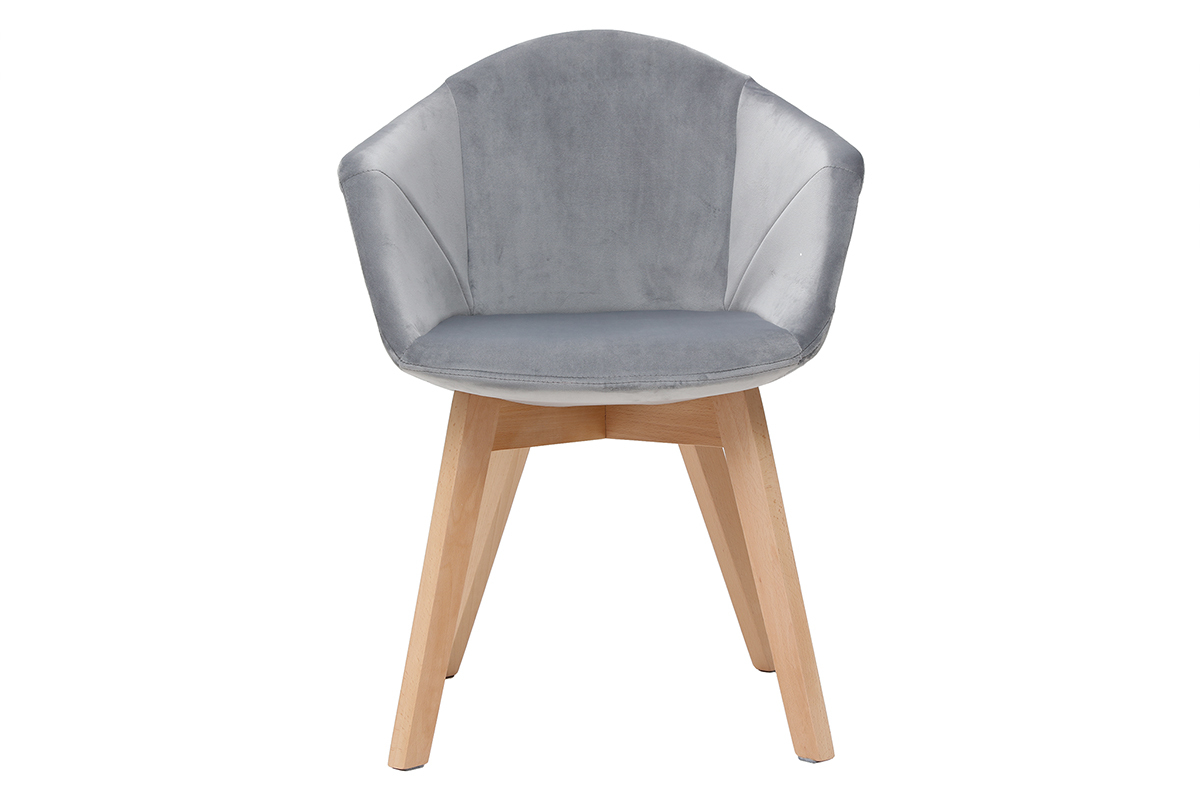Design-Stuhl aus grauem Samt TAYA