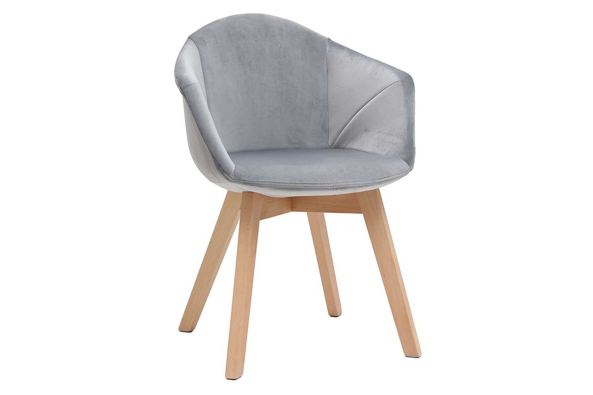 Design-Stuhl aus grauem Samt TAYA