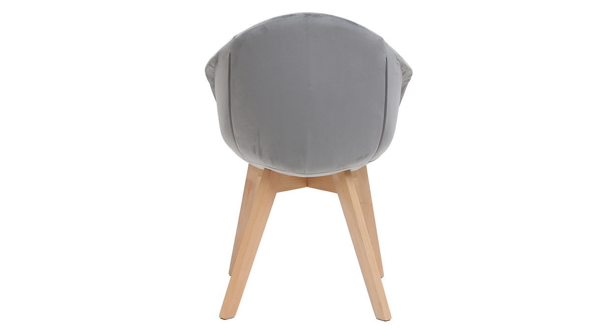 Design-Stuhl aus grauem Samt TAYA