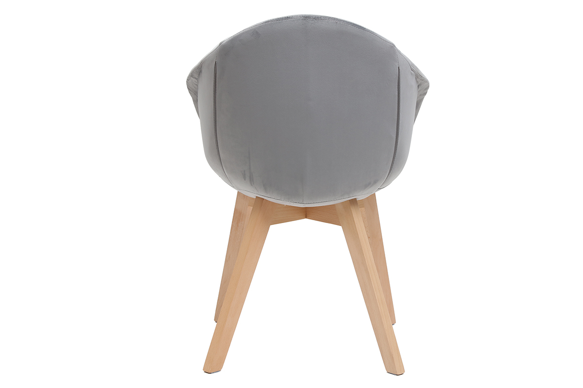Design-Stuhl aus grauem Samt TAYA