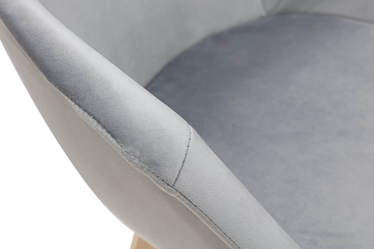 Design-Stuhl aus grauem Samt TAYA