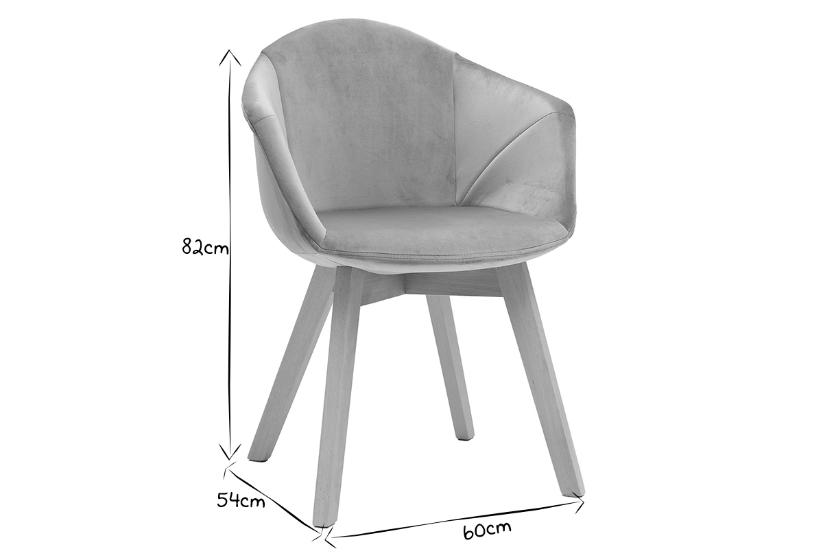 Design-Stuhl aus grauem Samt TAYA