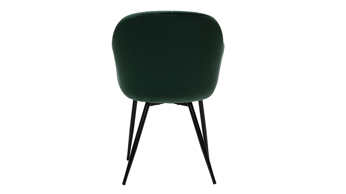 Design-Stuhl aus grnem Samt mit Fen aus schwarzem Metall MILLY