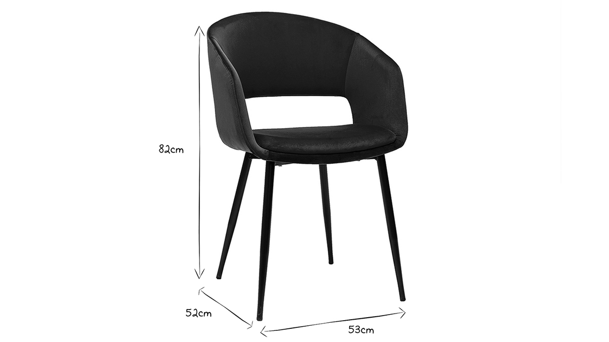 Design-Stuhl aus petrolblauem Samt mit Fen aus schwarzem Metall PRISMA