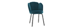 Design-Stuhl aus petrolfarbenem Samt FLOS