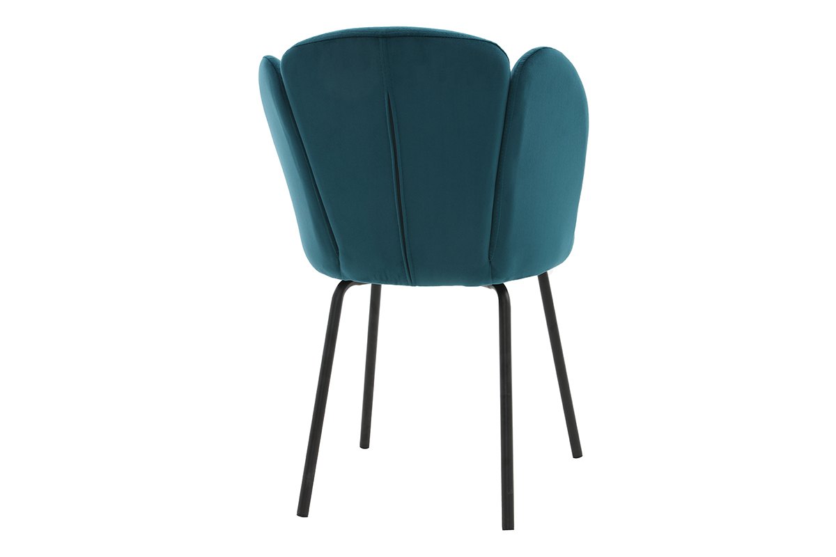 Design-Stuhl aus petrolfarbenem Samt FLOS