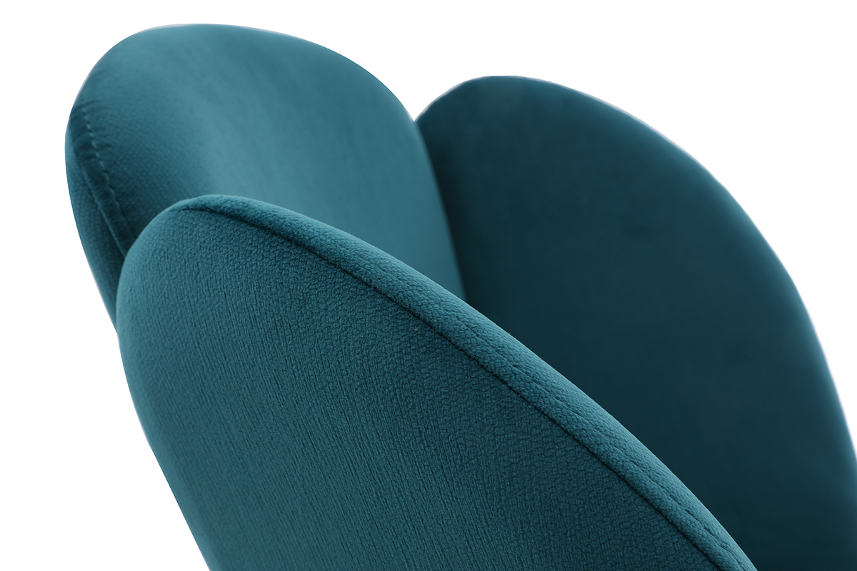 Design-Stuhl aus petrolfarbenem Samt FLOS