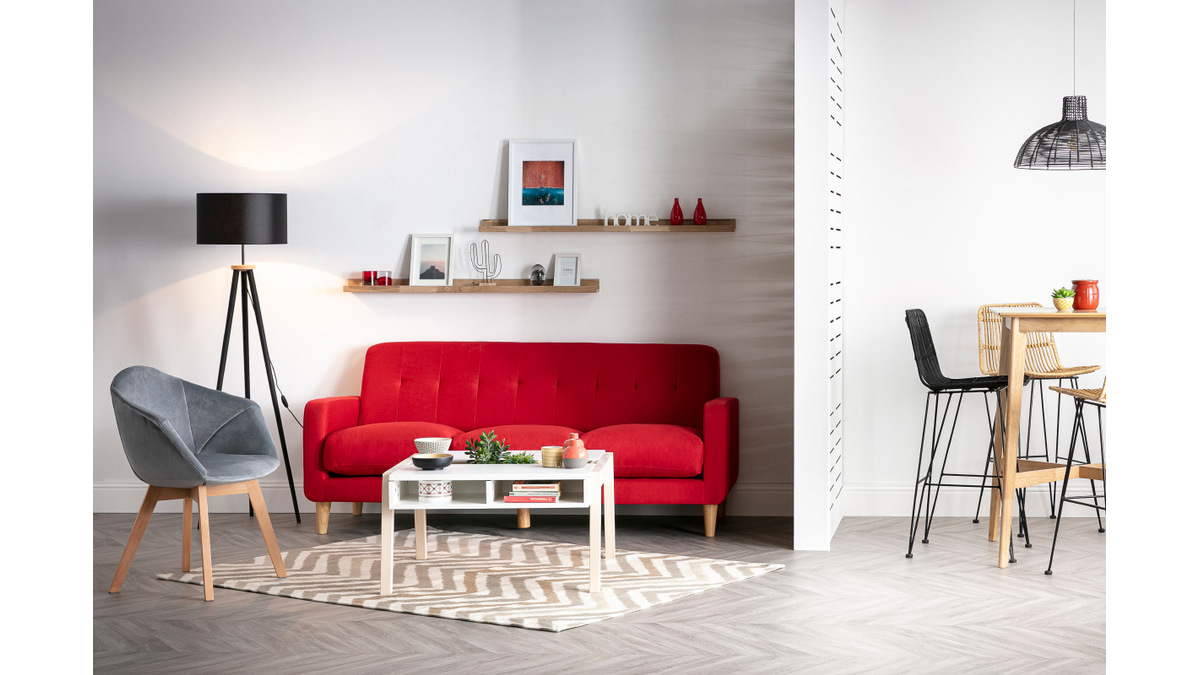 Design-Stuhl aus rotem Samt TAYA