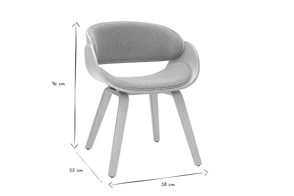 Design-Stuhl aus Samt-Textur-Stoff in Terrakotta und hellem Holz BENT