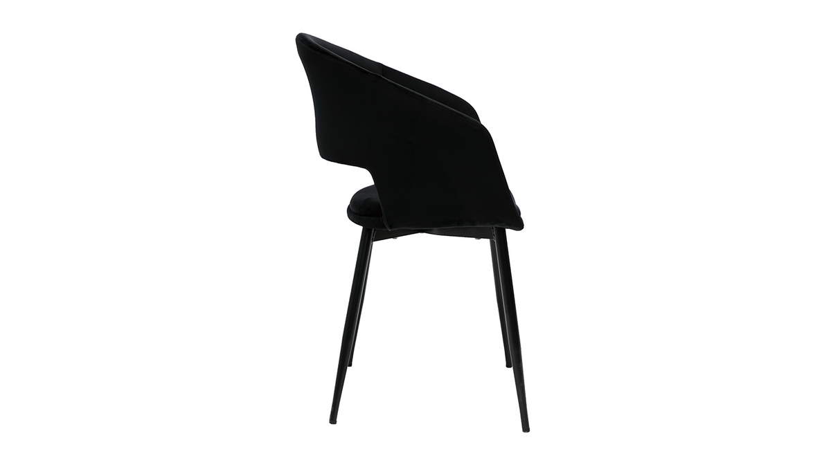 Design-Stuhl aus schwarzem Samt mit Fen aus schwarzem Metall PRISMA