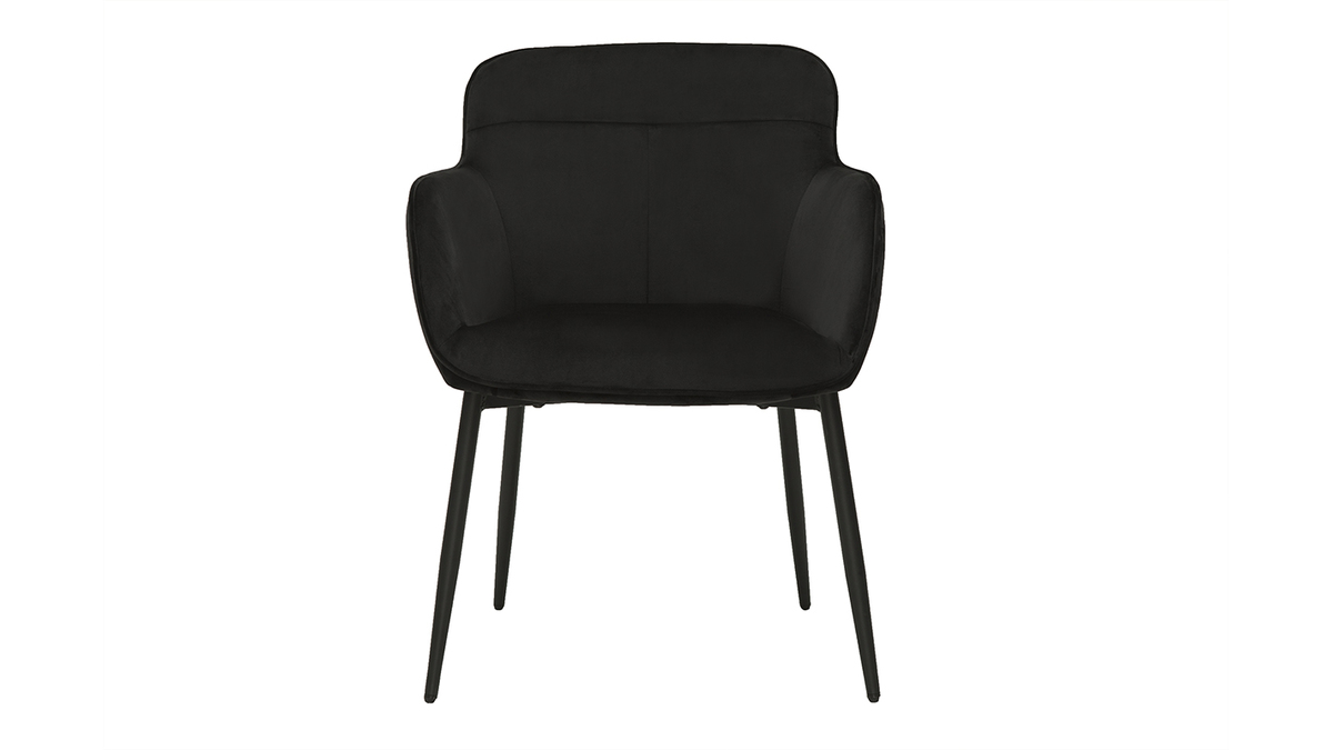 Design-Stuhl aus schwarzem Samt und schwarzem Metall FRIDA