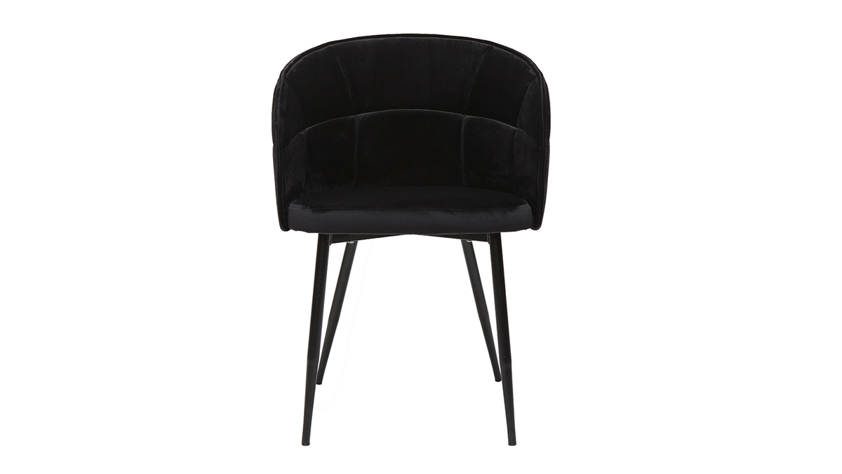 Design-Stuhl aus schwarzem Samt und schwarzem Metall JOLLY
