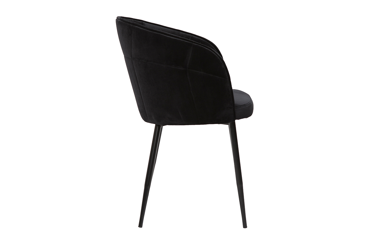 Design-Stuhl aus schwarzem Samt und schwarzem Metall JOLLY