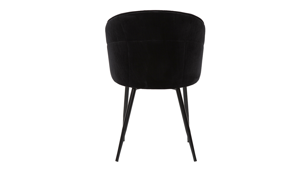 Design-Stuhl aus schwarzem Samt und schwarzem Metall JOLLY