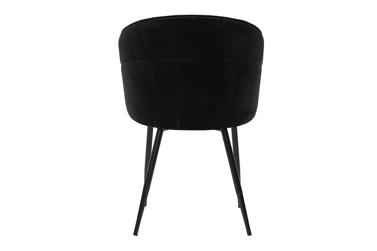 Design-Stuhl aus schwarzem Samt und schwarzem Metall JOLLY