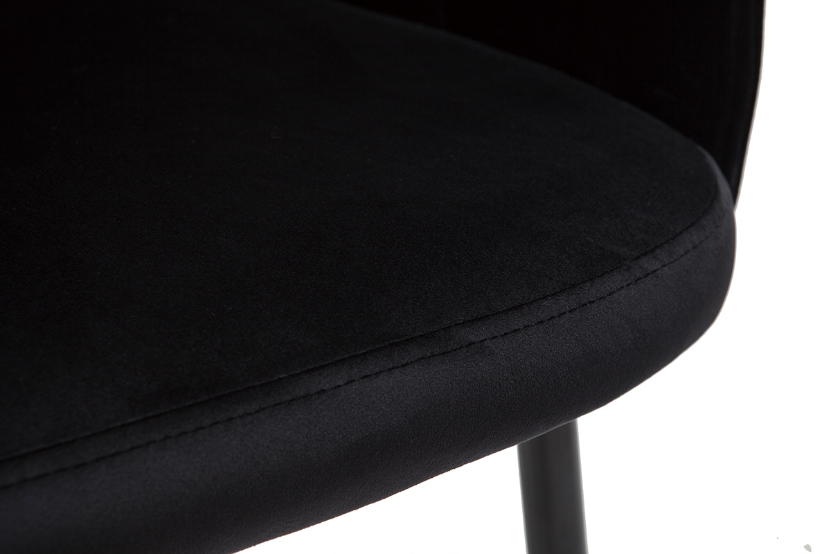 Design-Stuhl aus schwarzem Samt und schwarzem Metall JOLLY