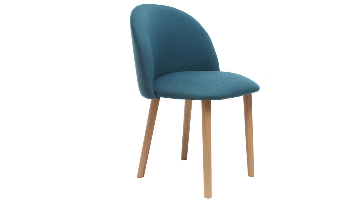 Design-Stuhl Blaugrün und Holz CELESTE
