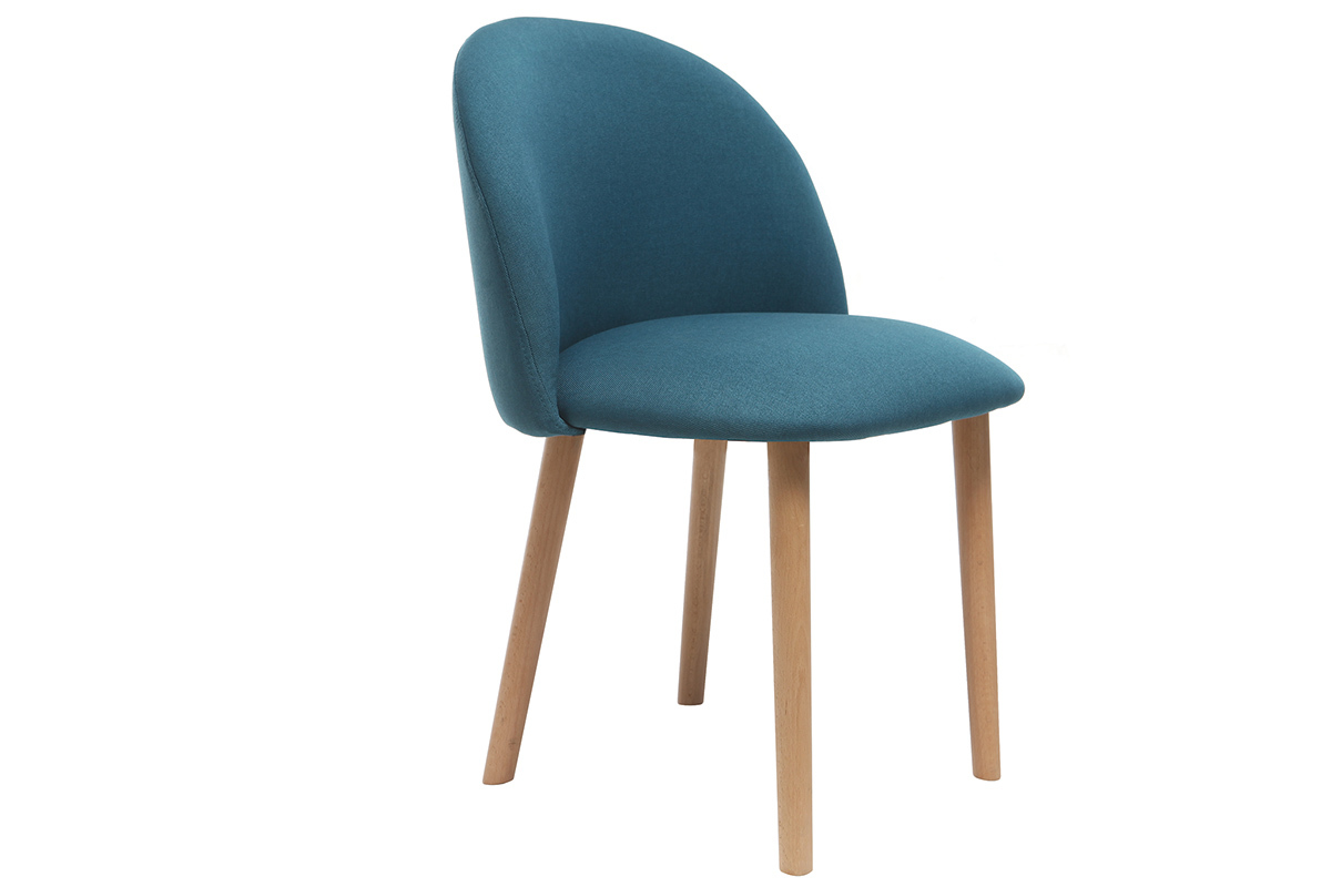 Design-Stuhl Blaugrn und Holz CELESTE