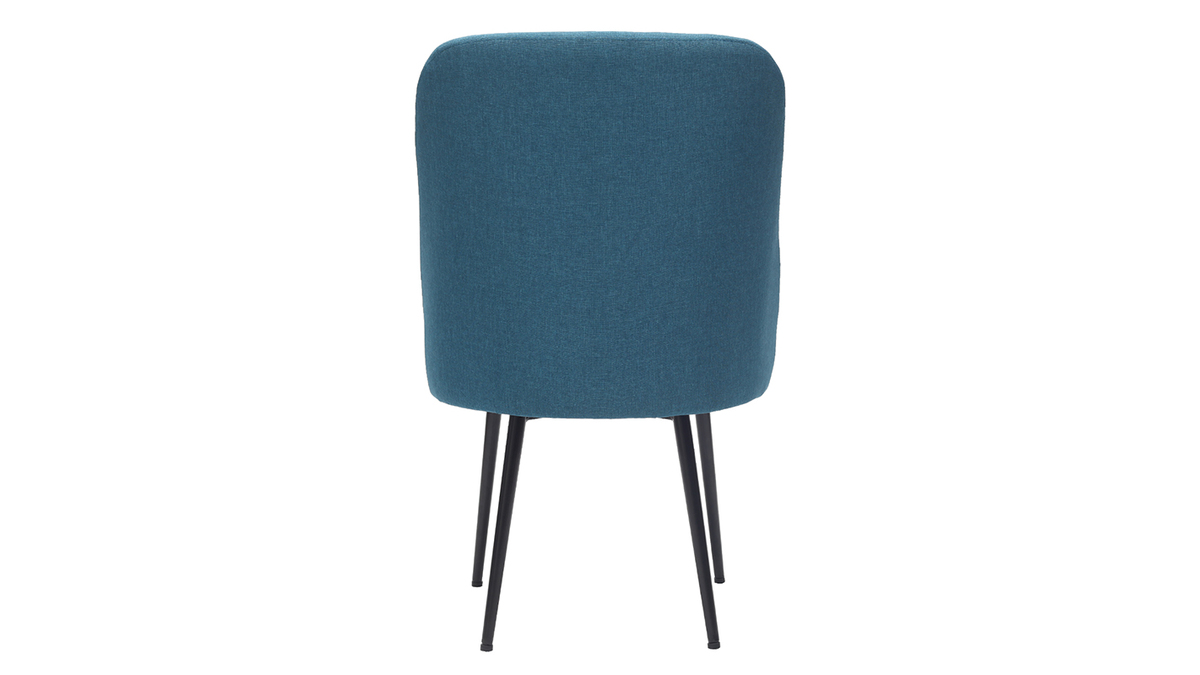 Design-Stuhl blaugrner Stoff und Metallbeine Schwarz LOV