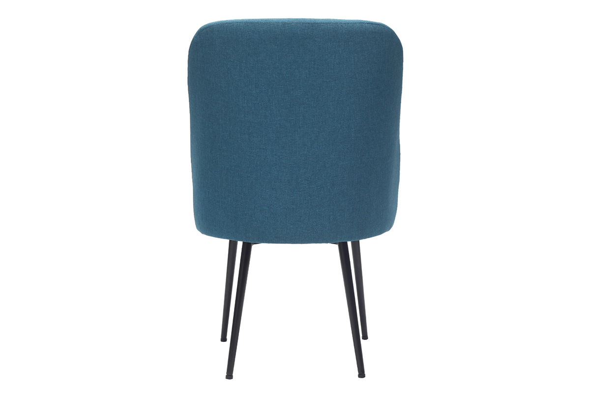 Design-Stuhl blaugrner Stoff und Metallbeine Schwarz LOV