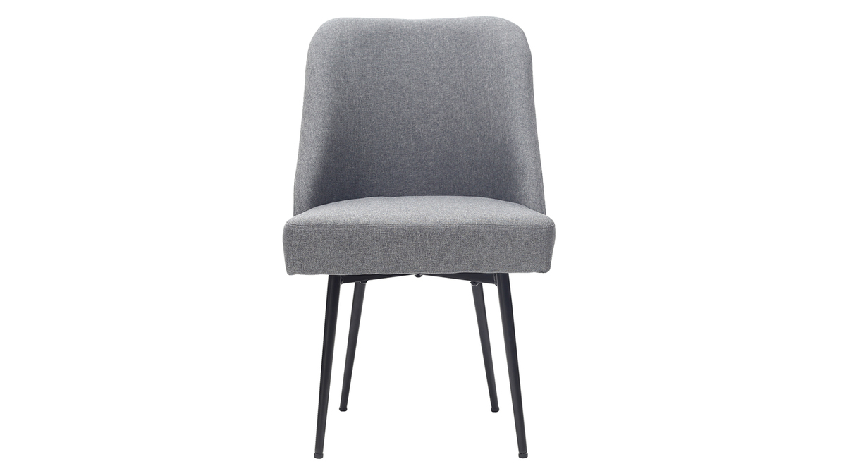 Design-Stuhl dunkelgrauer Stoff und Metallbeine Schwarz LOV