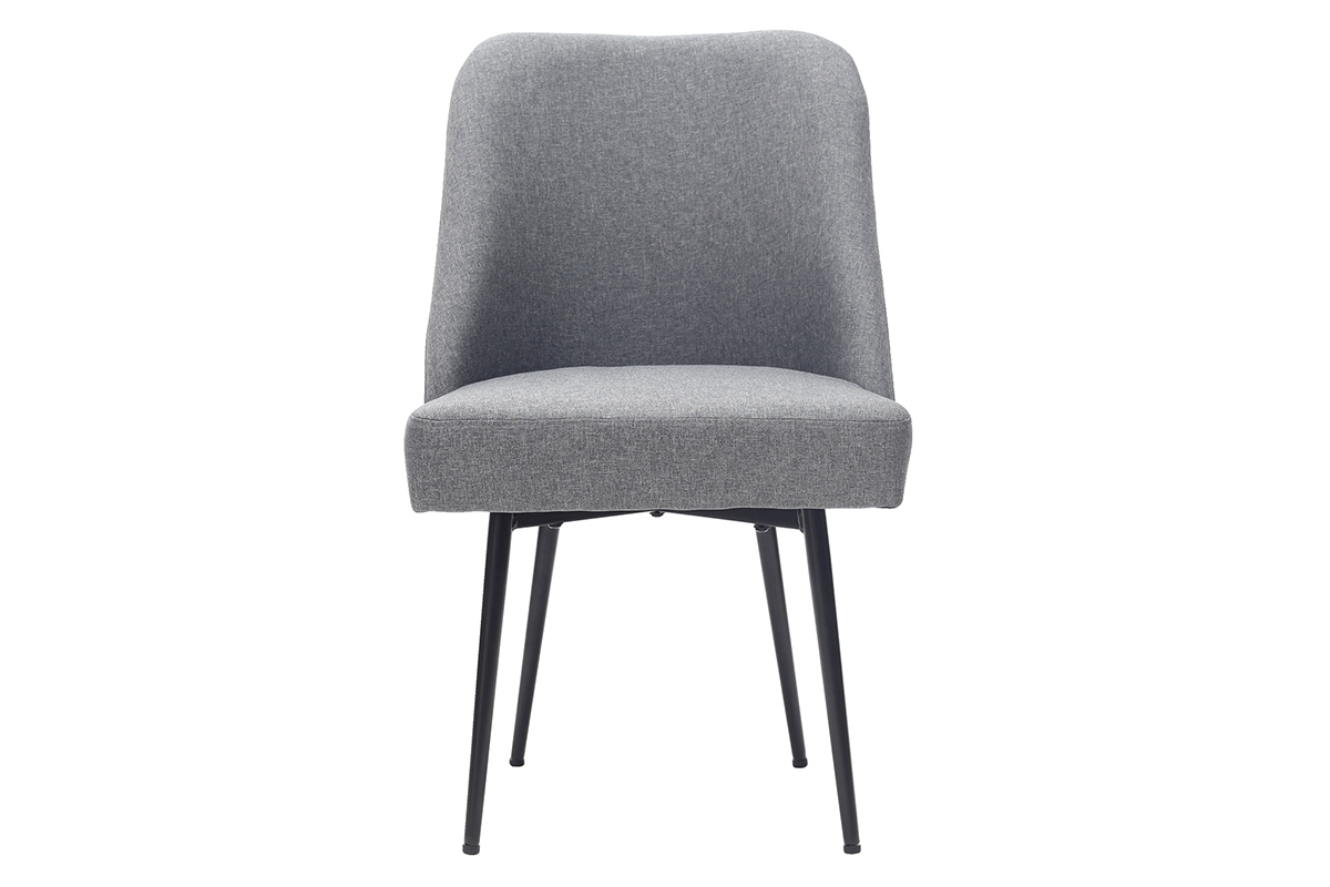 Design-Stuhl dunkelgrauer Stoff und Metallbeine Schwarz LOV
